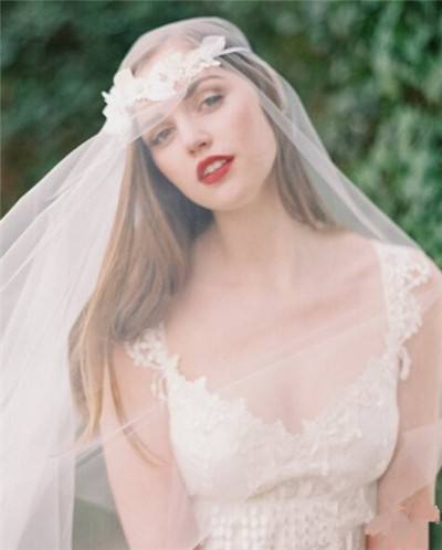 Bride hairstyle ;half up half down;for long hair;front view;medium length;with veil;down curls;wedding ideas