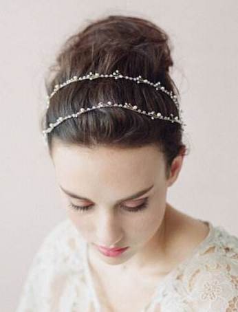 Bride hairstyle ;half up half down;for long hair;front view;medium length;with veil;down curls;wedding ideas