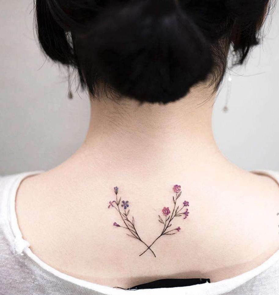 Back Tattoo; Small Tattoo； Tattoo For Woman; Meaningful Tattoo; Spine Tattoo; Female Tattoo