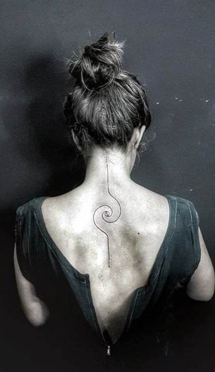 Back Tattoo; Small Tattoo； Tattoo For Woman; Meaningful Tattoo; Spine Tattoo; Female Tattoo