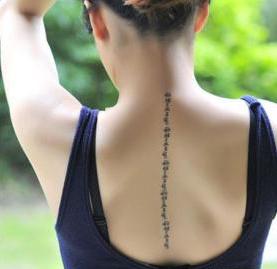 Back Tattoo; Small Tattoo； Tattoo For Woman; Meaningful Tattoo; Spine Tattoo; Female Tattoo