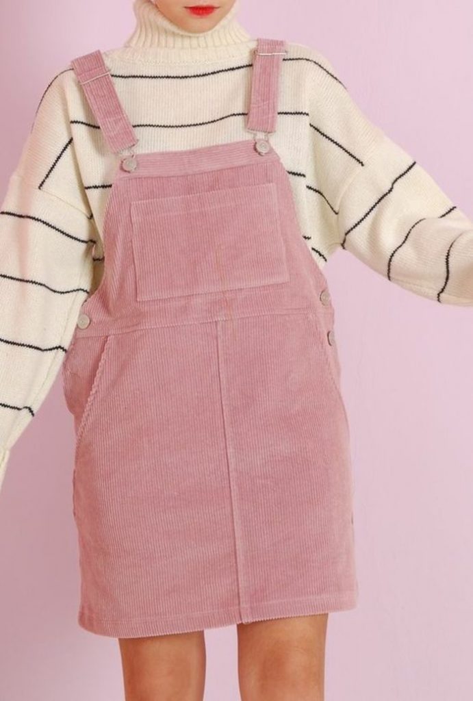 Overalls Dress;Overalls Shorts;Fashion; Street Beat; Young Girl;Match; Short Skirt; Summer; Baggy; Denim;Overalls Dress Converse;Burgundy ;Corduroy; Outfit