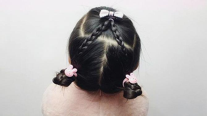 Hairstyle 、Children、Kids、For School、Little Girls、Children's Hairstyles、For Long Hair、Cute Child、Child Photography；Braided Hairstyle；Editing